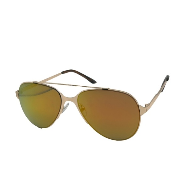 9336 | Gold Mirror Aviator Sunglasses - Picture 3 of 5